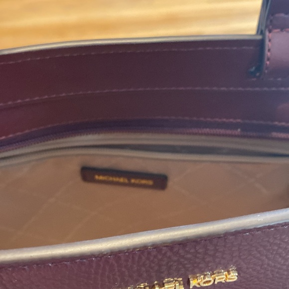 Michael Kors Burgundy Leather Tote Bag - Picture 2 of 2